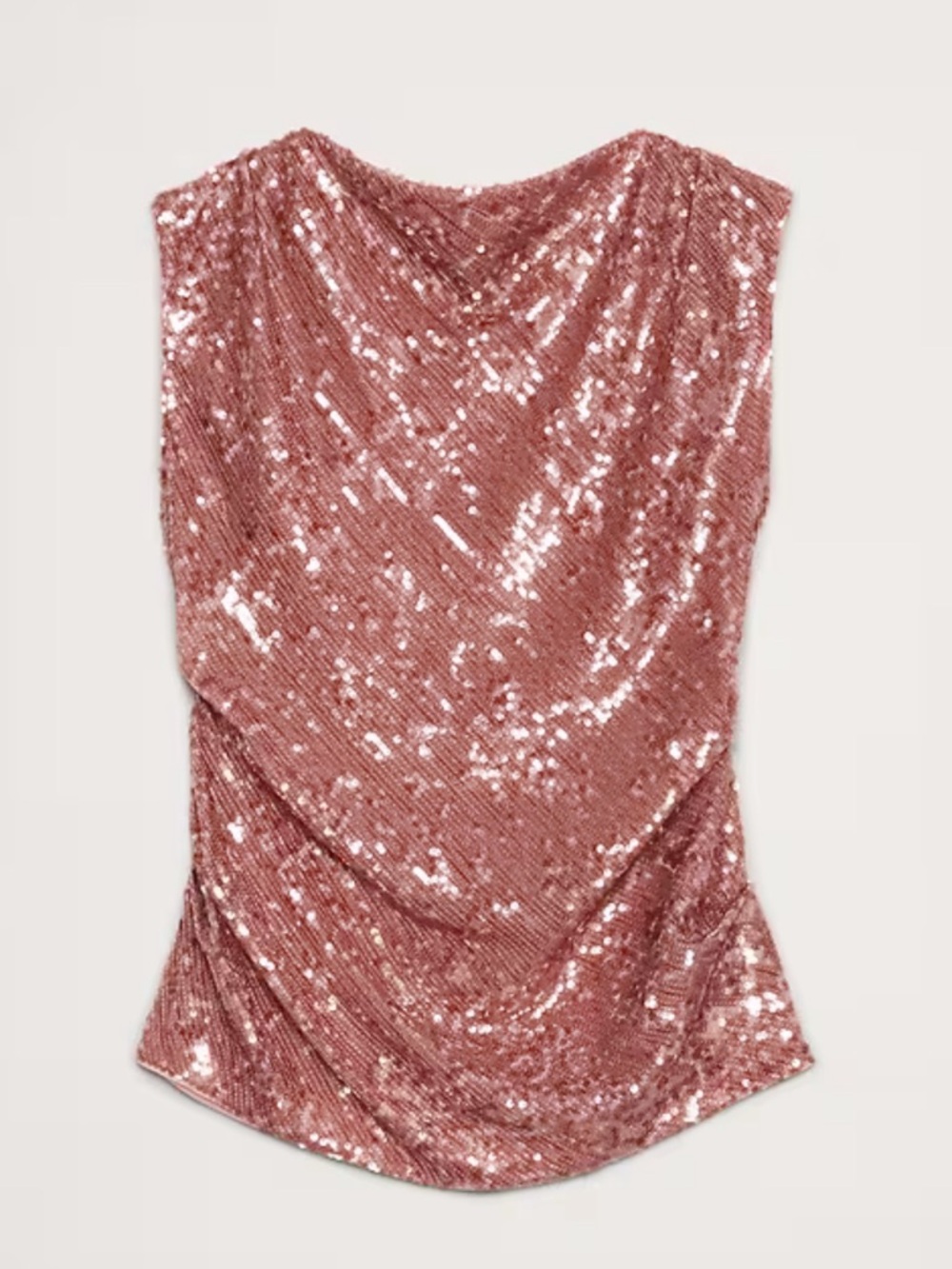 Banana Republic Rose Pink Sequin Draped Camisole